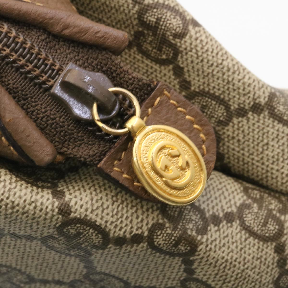 GUCCI GG Canvas Pouch PVC Leather Beige ar6441
