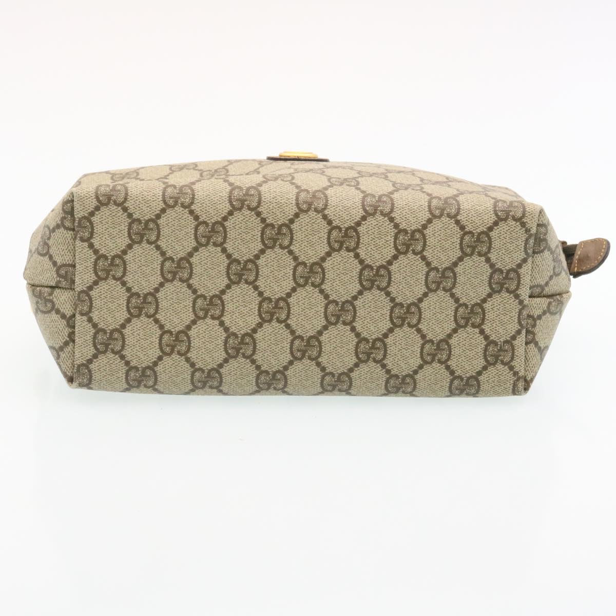 GUCCI GG Canvas Pouch PVC Leather Beige ar6441