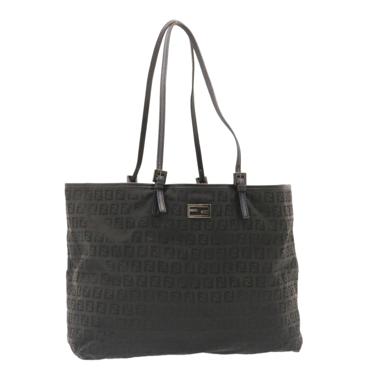 FENDI Zucchino Canvas Tote Bag Black ar6460
