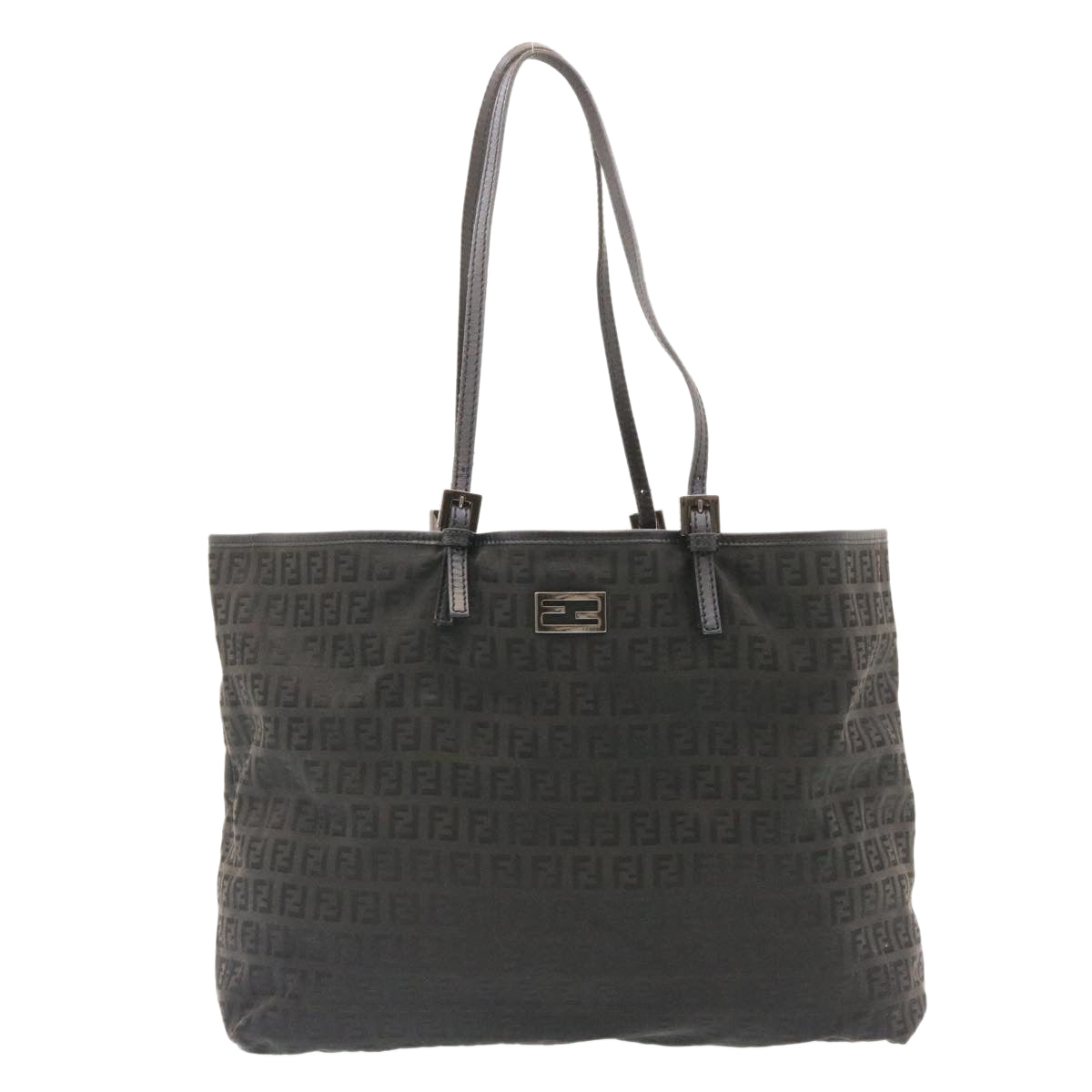 FENDI Zucchino Canvas Tote Bag Black ar6460