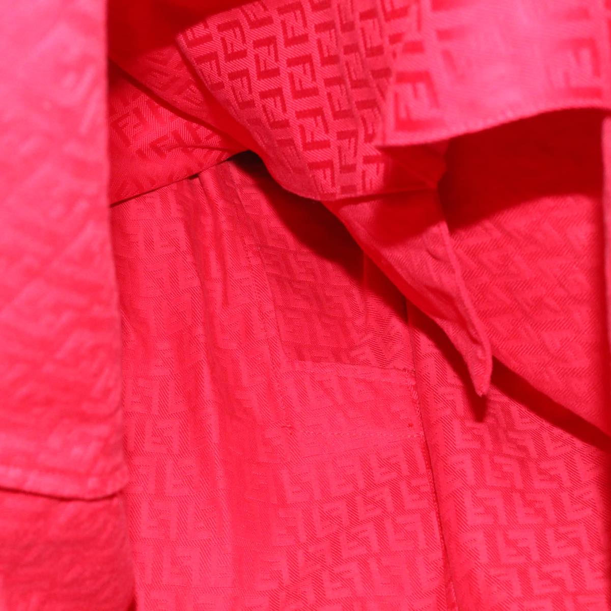 FENDI Zucchino Canvas Long Coat Jacket Red ar6698