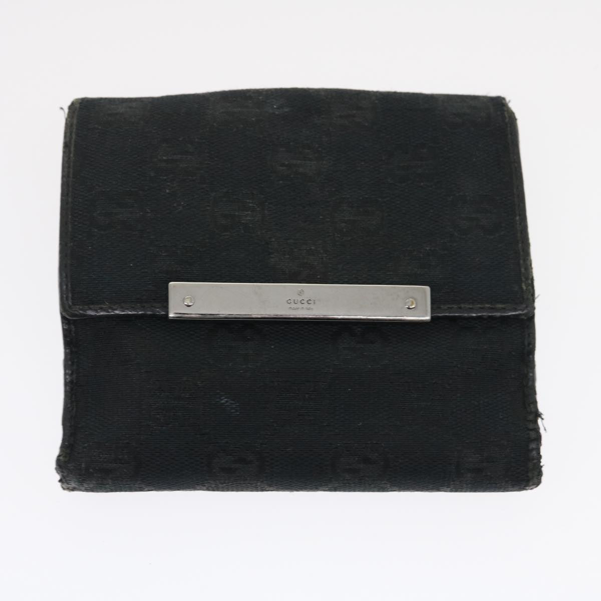 GUCCI GG Canvas Wallet Leather 7Set Beige Black ar6790