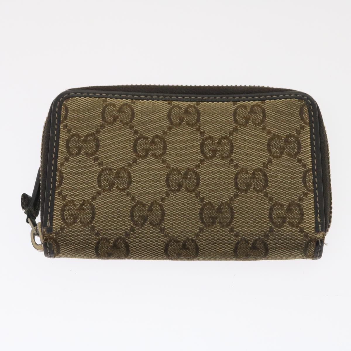 GUCCI GG Canvas Wallet Leather 7Set Beige Black ar6790