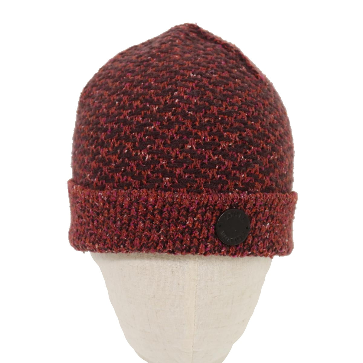 FENDI Beanie Watch Cap knitted Wool Brown Red ar6833