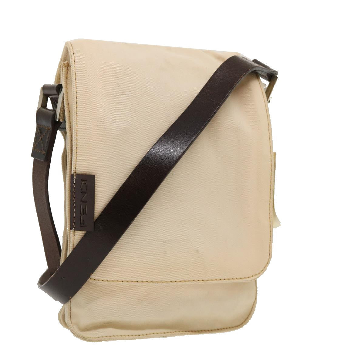 FENDI Shoulder Bag Pouch Canvas Beige ar6924