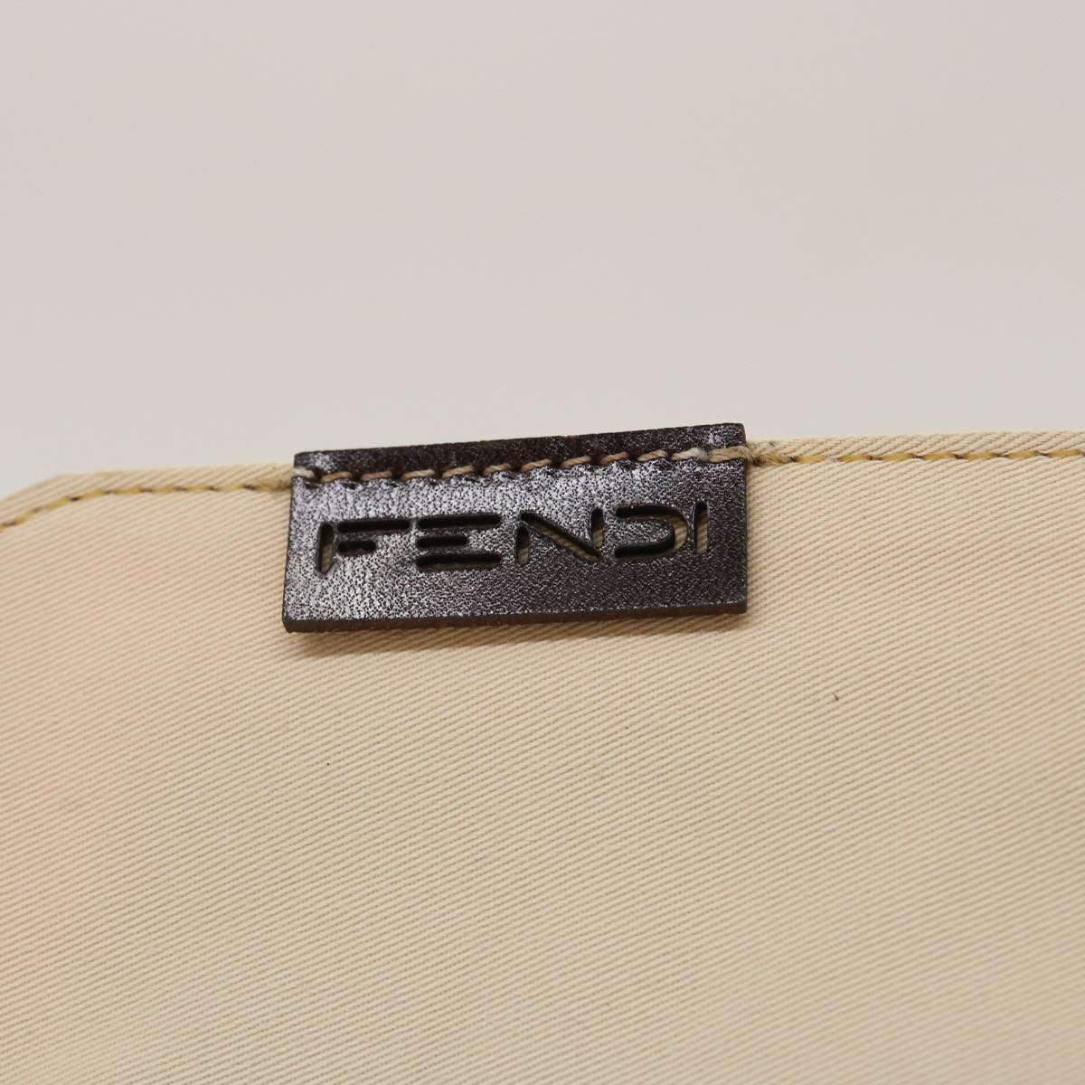 FENDI Shoulder Bag Pouch Canvas Beige ar6924