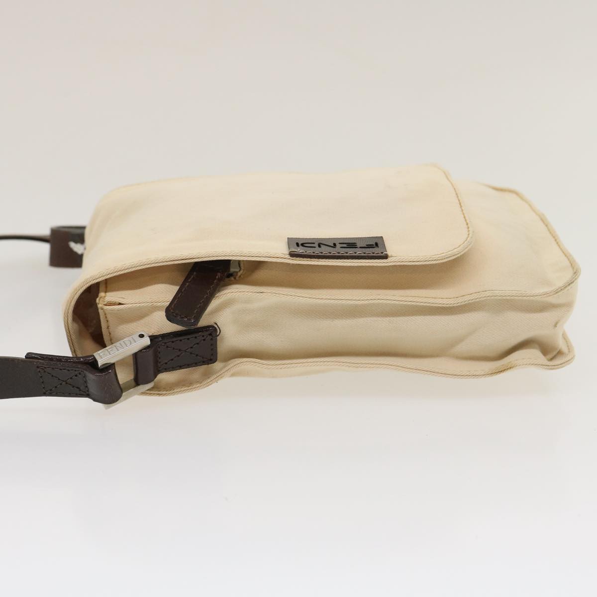 FENDI Shoulder Bag Pouch Canvas Beige ar6924
