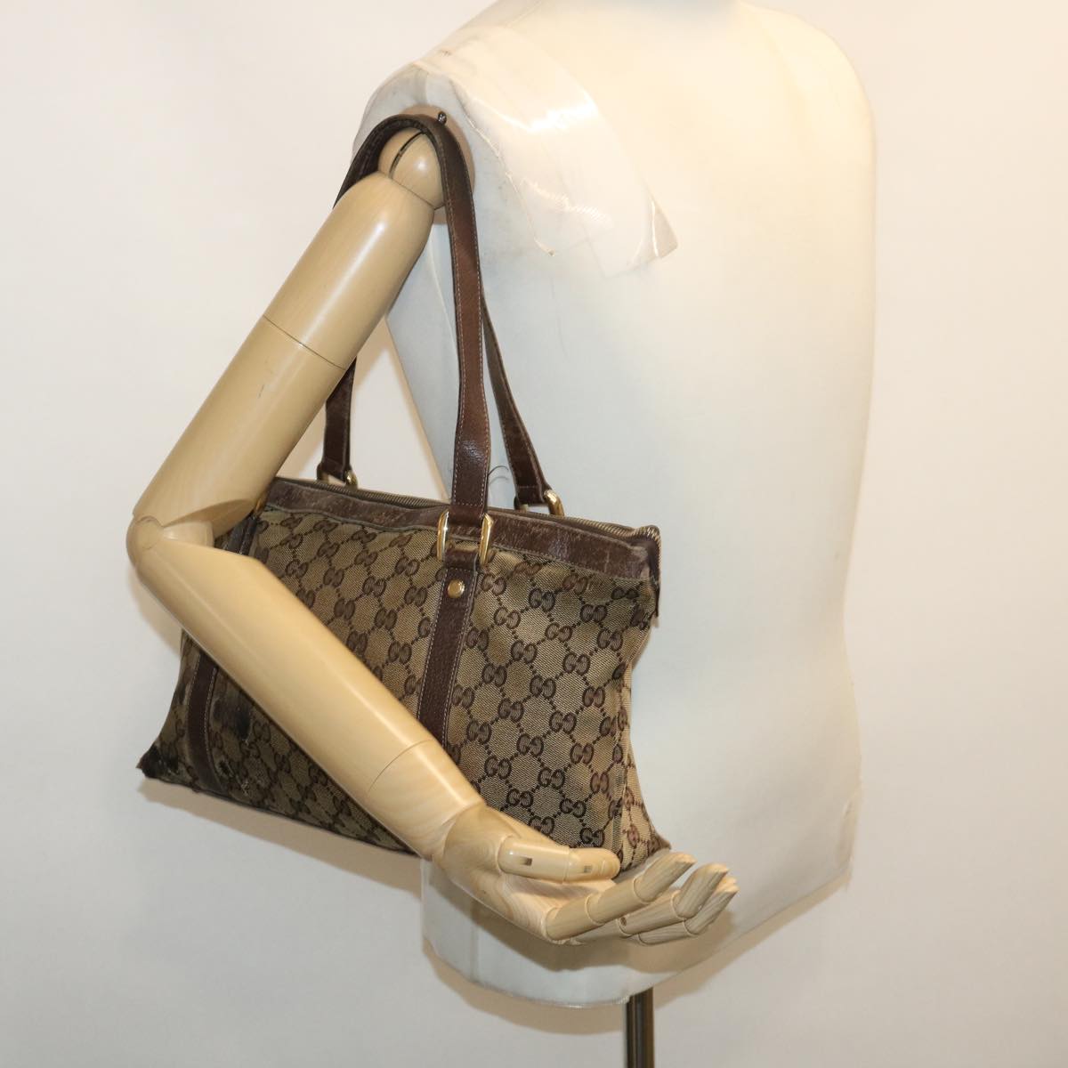 GUCCI Horse Bit GG Canvas Backpack Tote Bag 5Set Brown Black ar7028