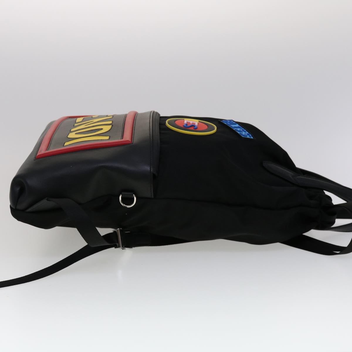 FENDI Backpack Nylon Leather Black Multicolor ar7157A