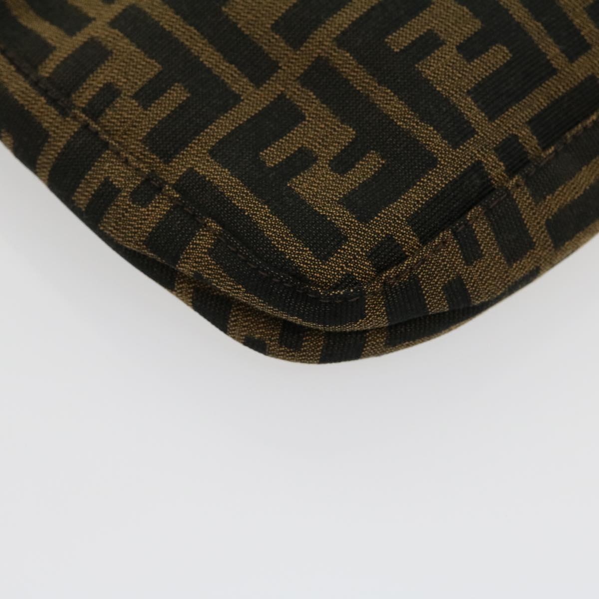 FENDI Zucca Canvas Mamma Baguette Shoulder Bag Brown Black ar7182A