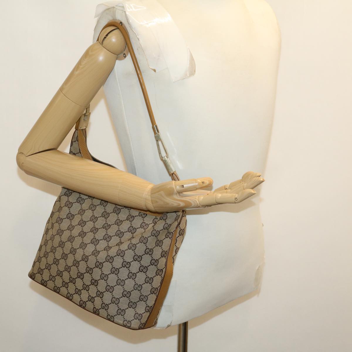 GUCCI GG Canvas Tote Bag 4Set Beige Black ar7263