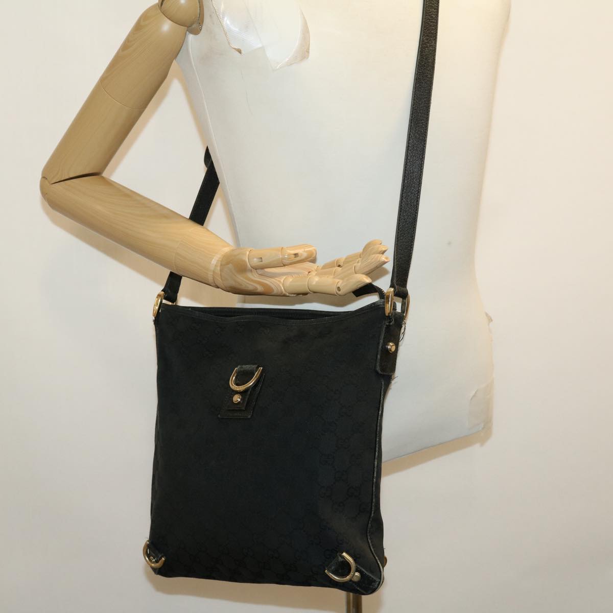 GUCCI GG Canvas Tote Bag 4Set Beige Black ar7263