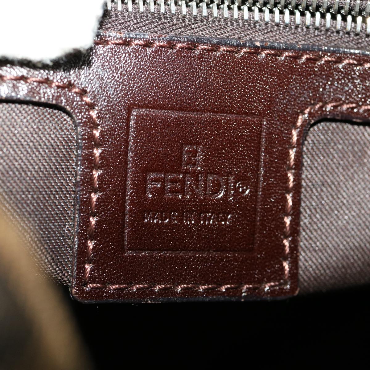FENDI ZuccaCanvas Mamma Baguette Shoulder Bag Brown ar7283