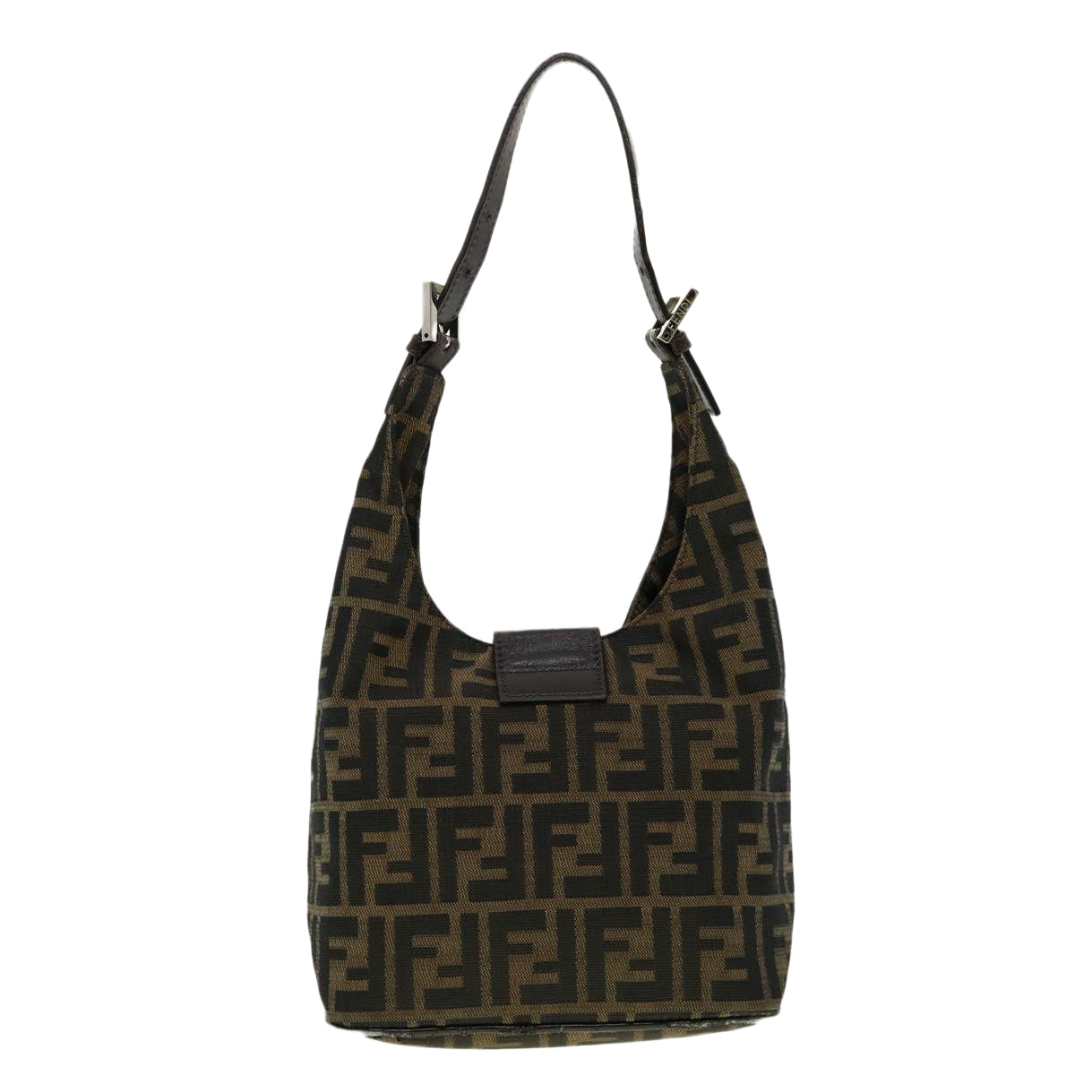 FENDI ZuccaCanvas Mamma Baguette Shoulder Bag Brown ar7283