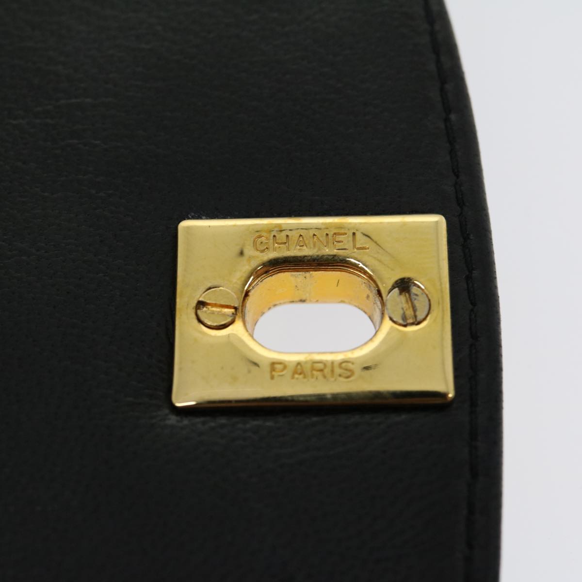 CHANEL Matelasse Diana Turn Lock Chain Shoulder Bag Lamb Skin Black ar7368A