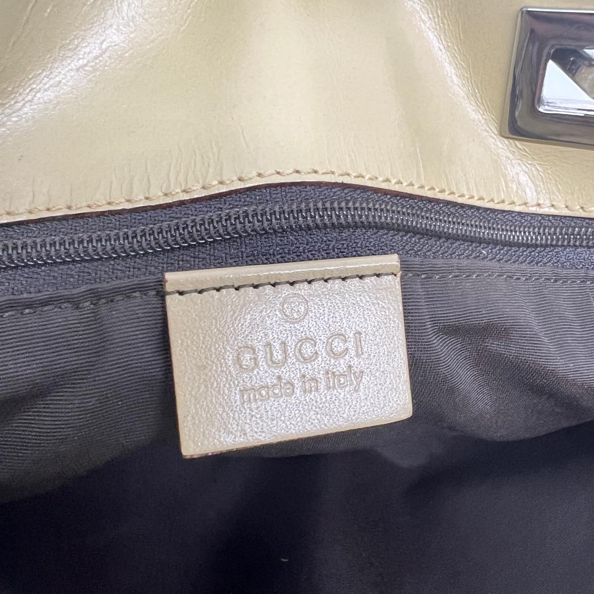 GUCCI Sherry Line GG Canvas Tote Bag Khaki Beige ar7449
