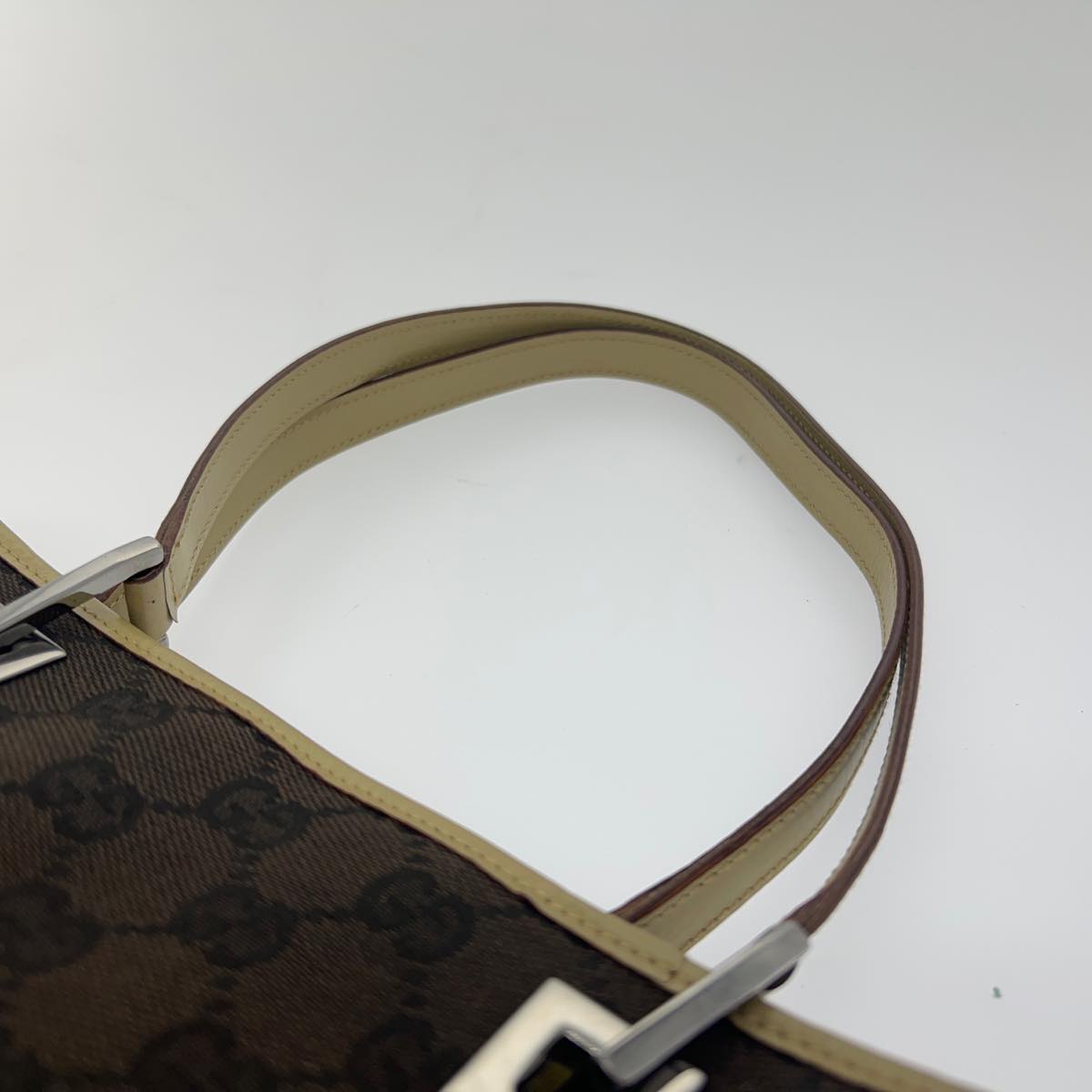 GUCCI Sherry Line GG Canvas Tote Bag Khaki Beige ar7449