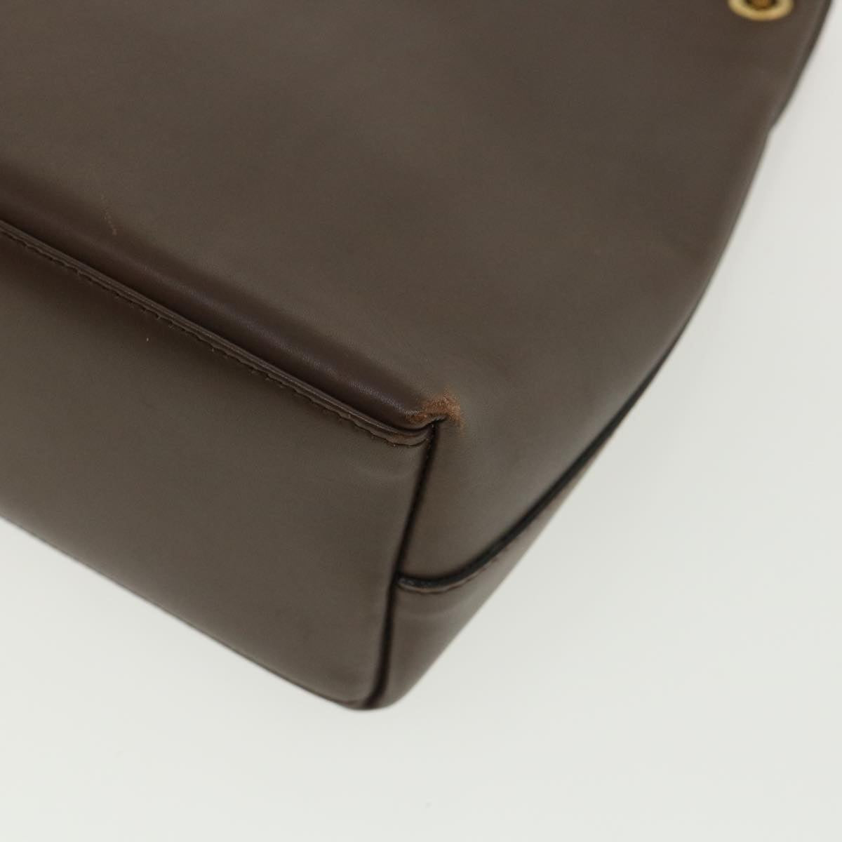GUCCI Bamboo Hand Bag Leather Brown ar7565