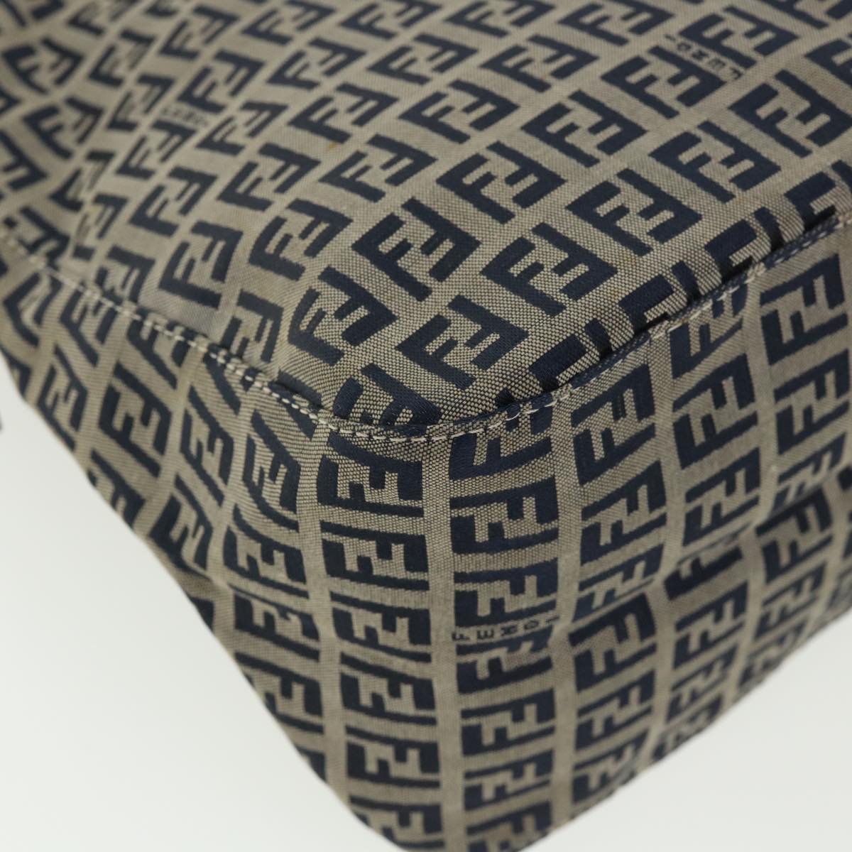 FENDI Zucca Canvas Mamma Baguette Shoulder Bag Navy ar7934