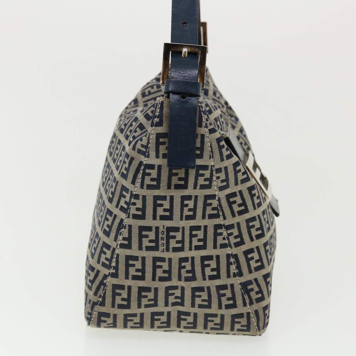 FENDI Zucca Canvas Mamma Baguette Shoulder Bag Navy ar7934
