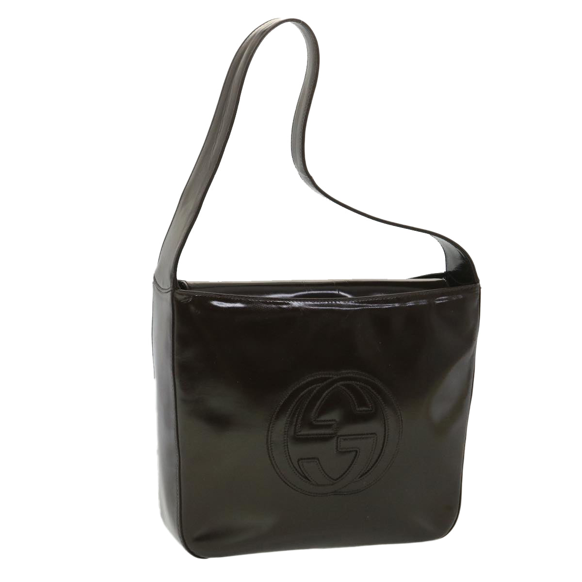 GUCCI Shoulder Bag Leather Brown ar8371