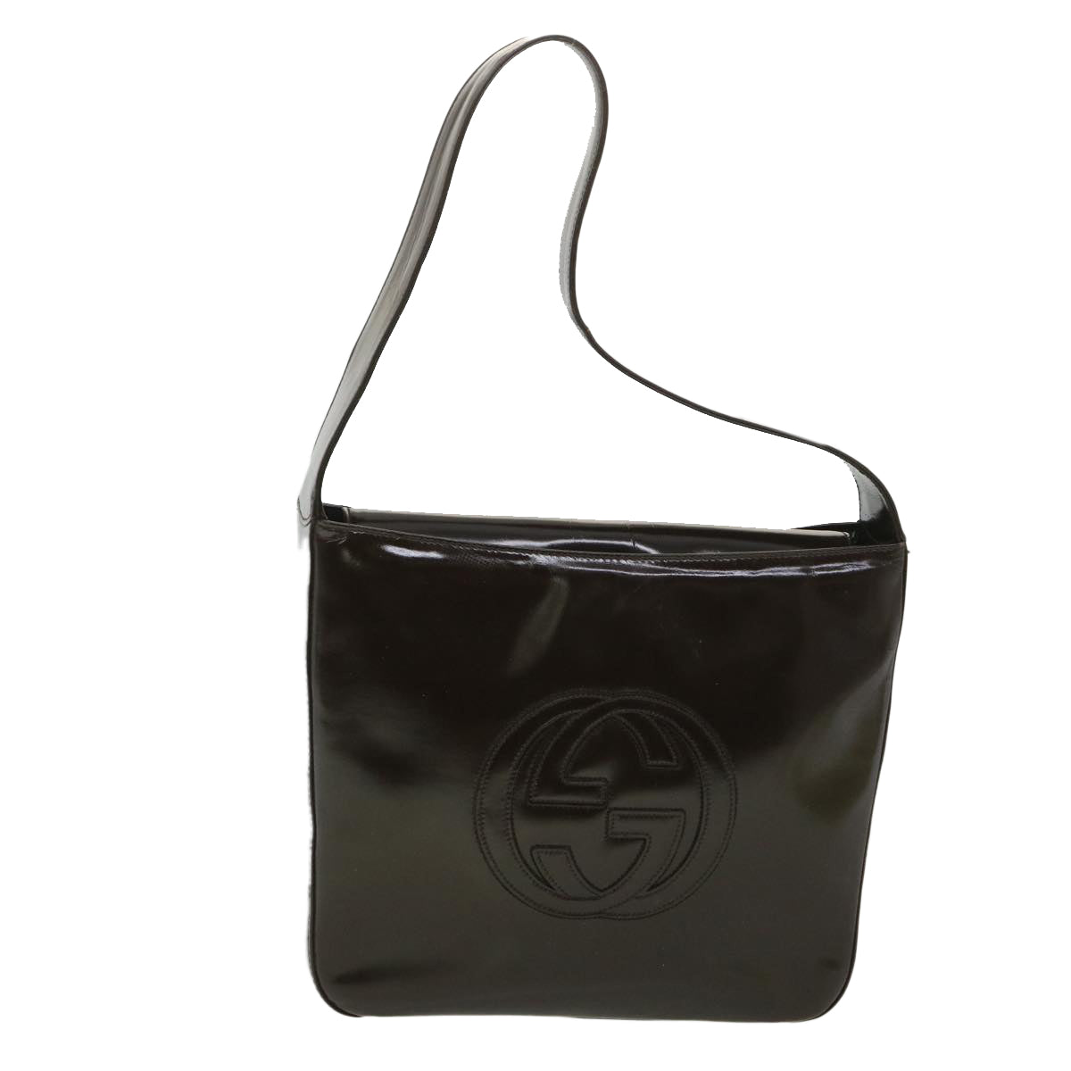 GUCCI Shoulder Bag Leather Brown ar8371