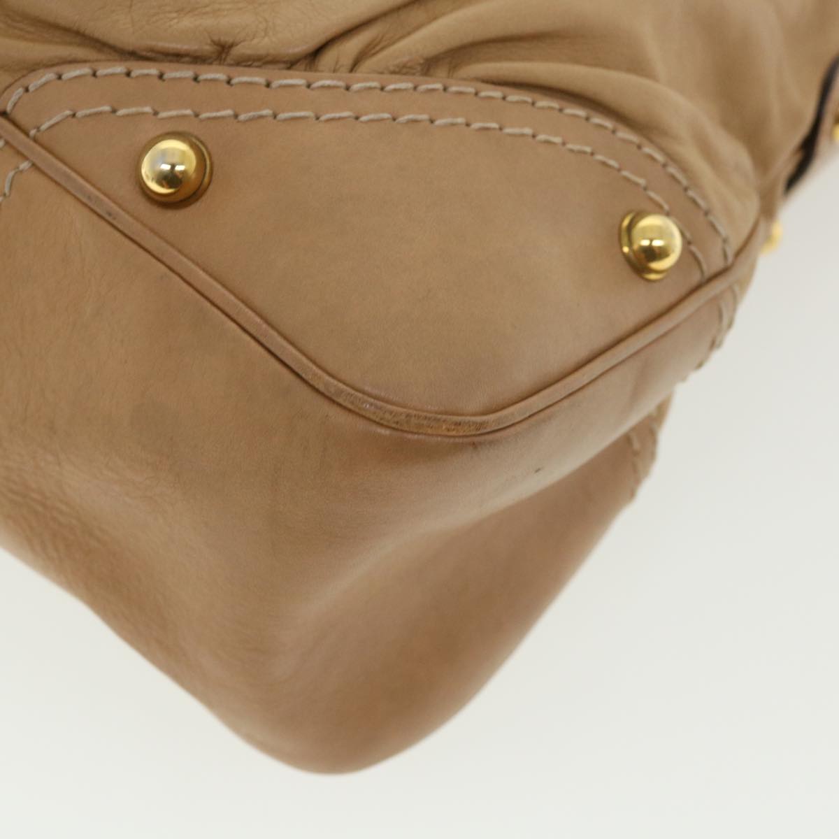 GUCCI Shoulder Bag Leather Beige 211966 ar8735