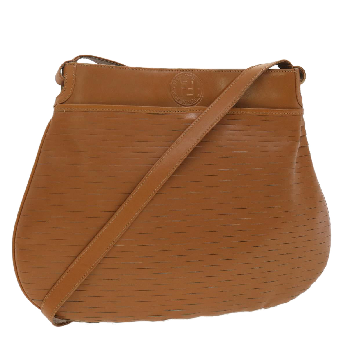 FENDI Shoulder Bag Leather Brown ar8740