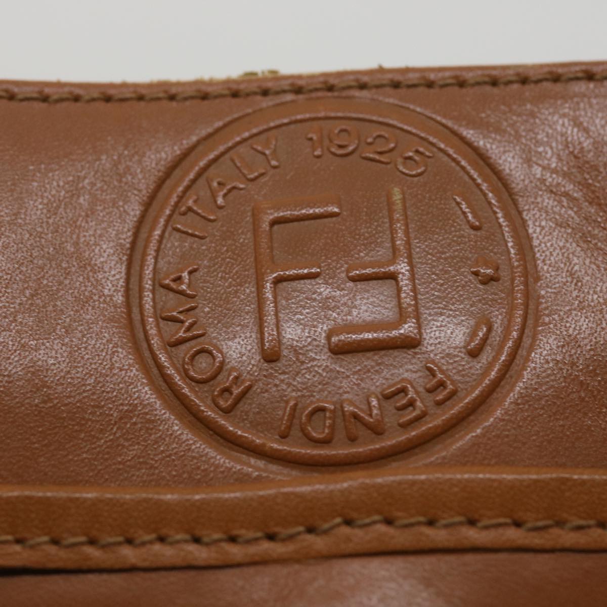 FENDI Shoulder Bag Leather Brown ar8740
