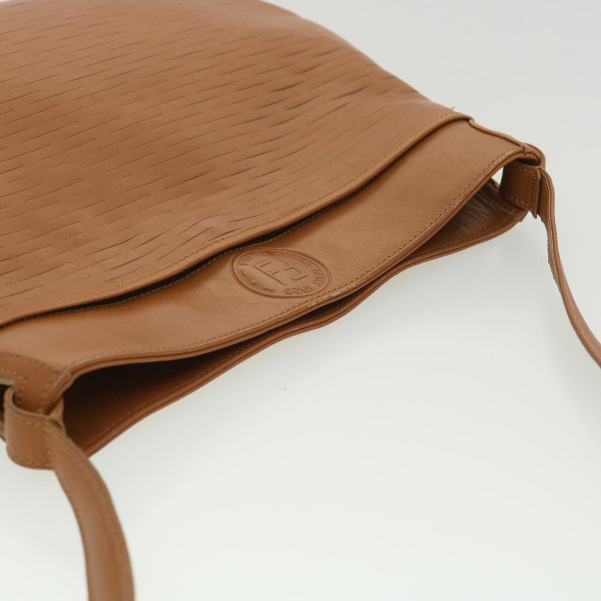 FENDI Shoulder Bag Leather Brown ar8740