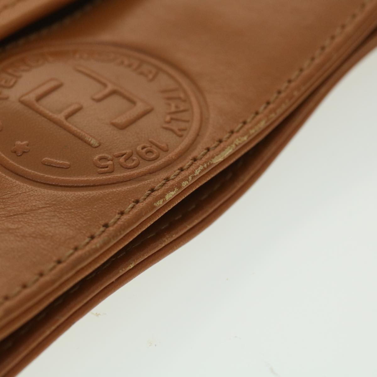FENDI Shoulder Bag Leather Brown ar8740