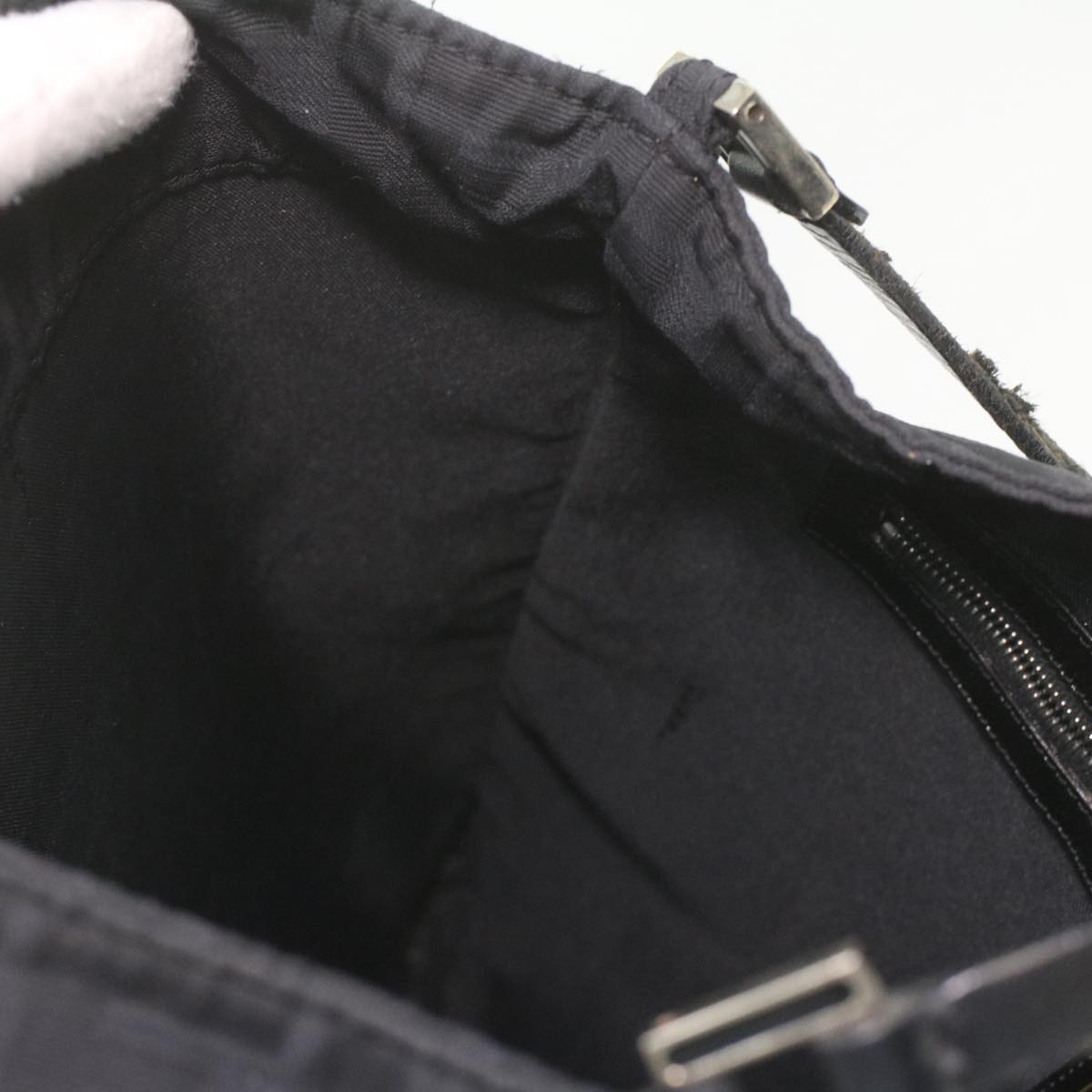 FENDI Zucca Canvas Shoulder Bag Nylon Black ar8812