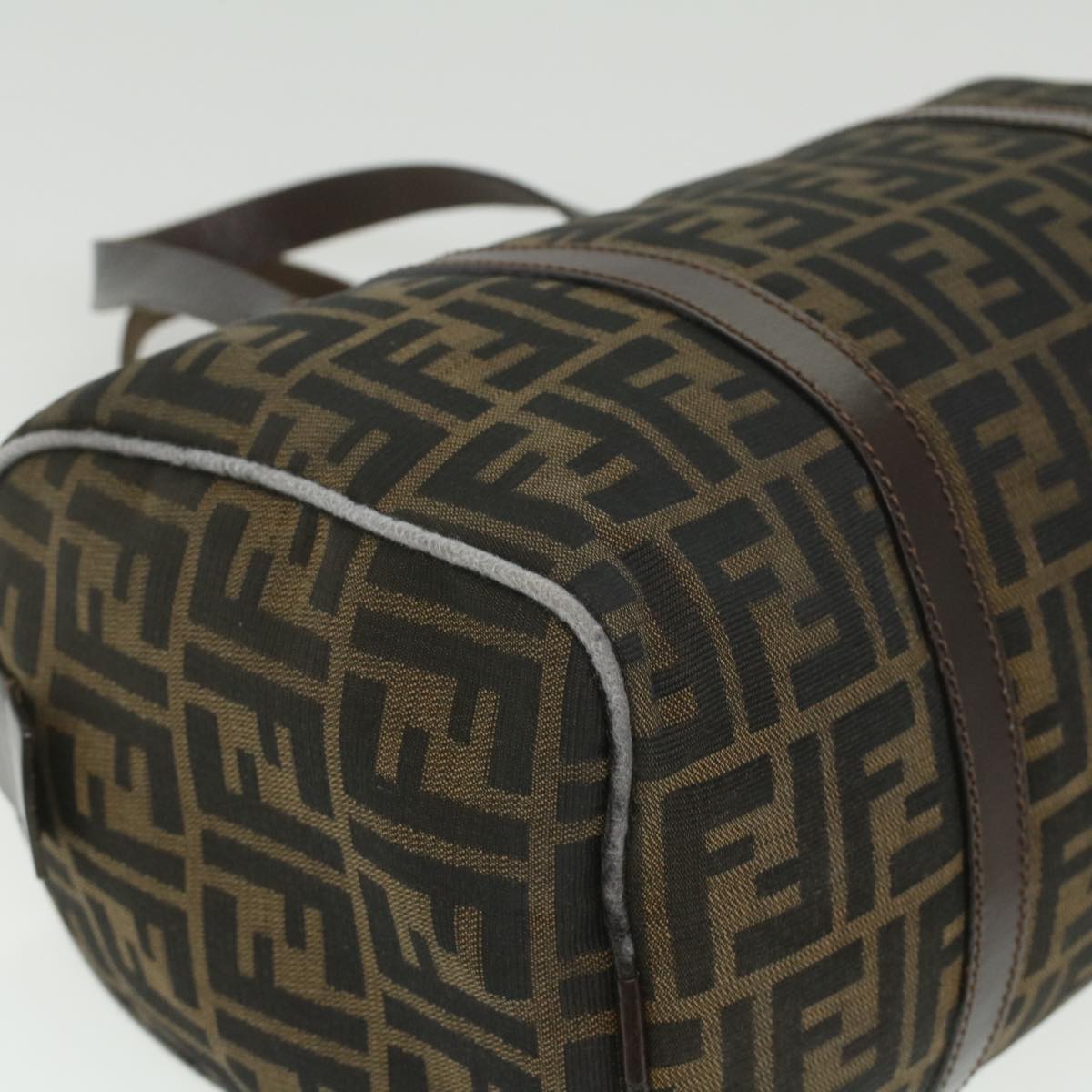 FENDI Zucca Canvas Boston Bag Brown Black 16327 ar8880