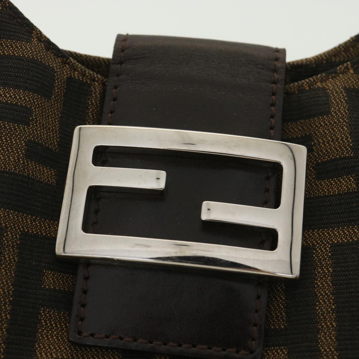 FENDI Zucca Canvas Mamma Baguette Shoulder Bag Brown 2119 26686 008 ar9002