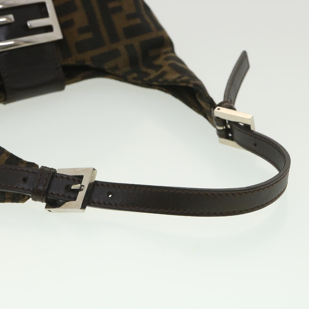 FENDI Zucca Canvas Mamma Baguette Shoulder Bag Brown 2119 26686 008 ar9002