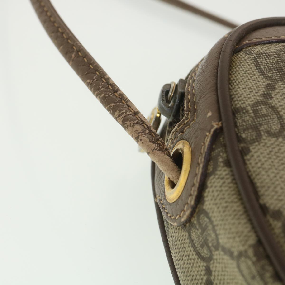 GUCCI GG Canvas Web Sherry Line Shoulder Bag Beige Red 007.754.6112 ar9145