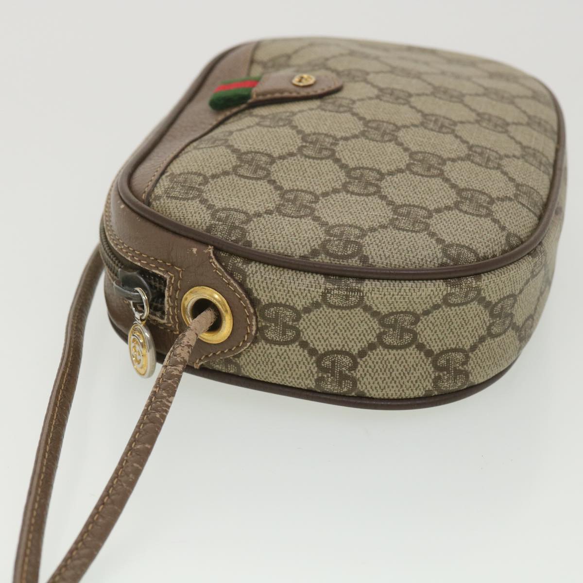 GUCCI GG Canvas Web Sherry Line Shoulder Bag Beige Red 007.754.6112 ar9145