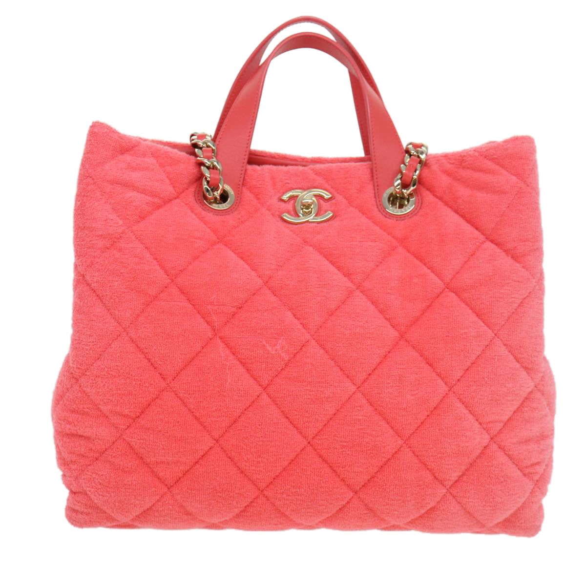 CHANEL Chain Hand Bag Pile 2way Pink CC ar9158A