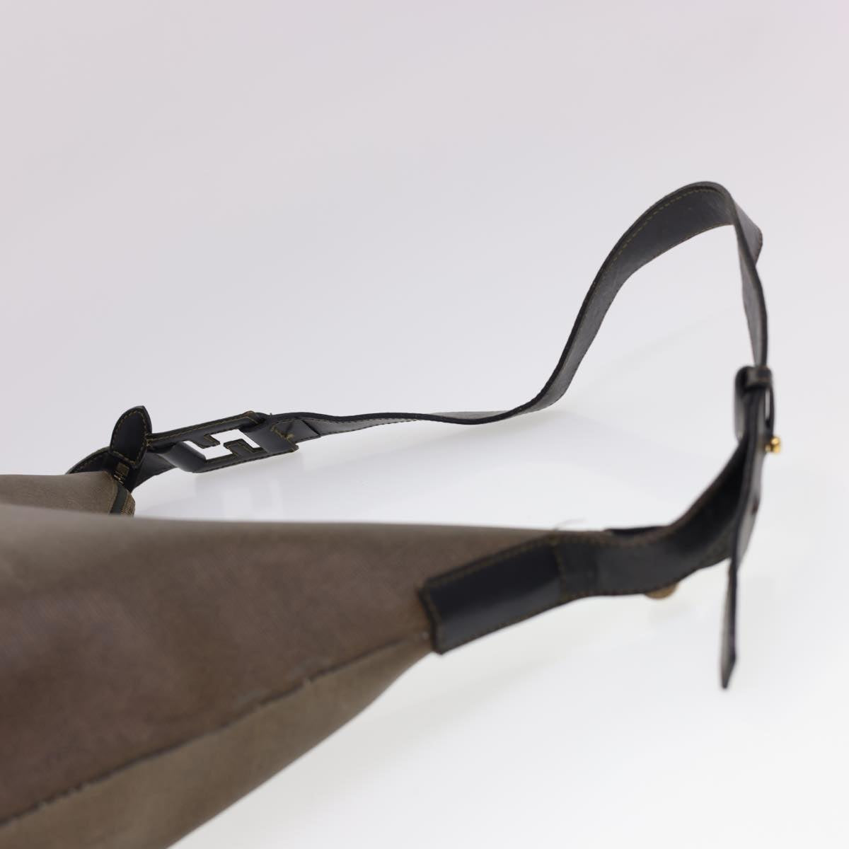 FENDI Shoulder Bag PVC Leather Dark Brown ar9213