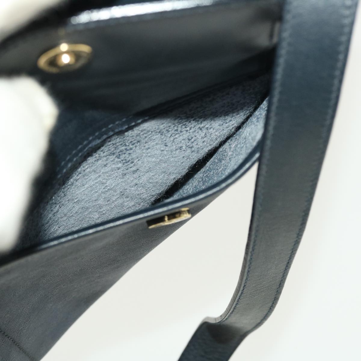 GUCCI Micro GG Canvas Shoulder Bag PVC Leather Navy ar9247
