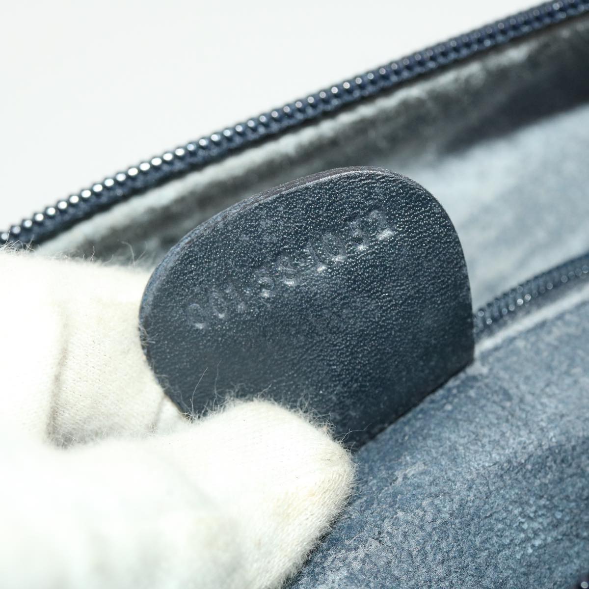 GUCCI Micro GG Canvas Shoulder Bag PVC Leather Navy ar9247