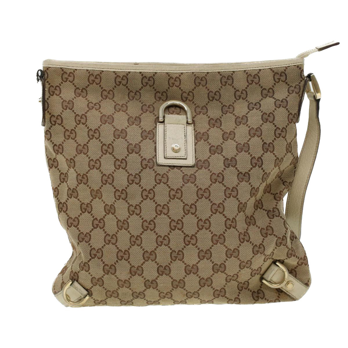 GUCCI GG Canvas Shoulder Bag Beige 131326 ar9404