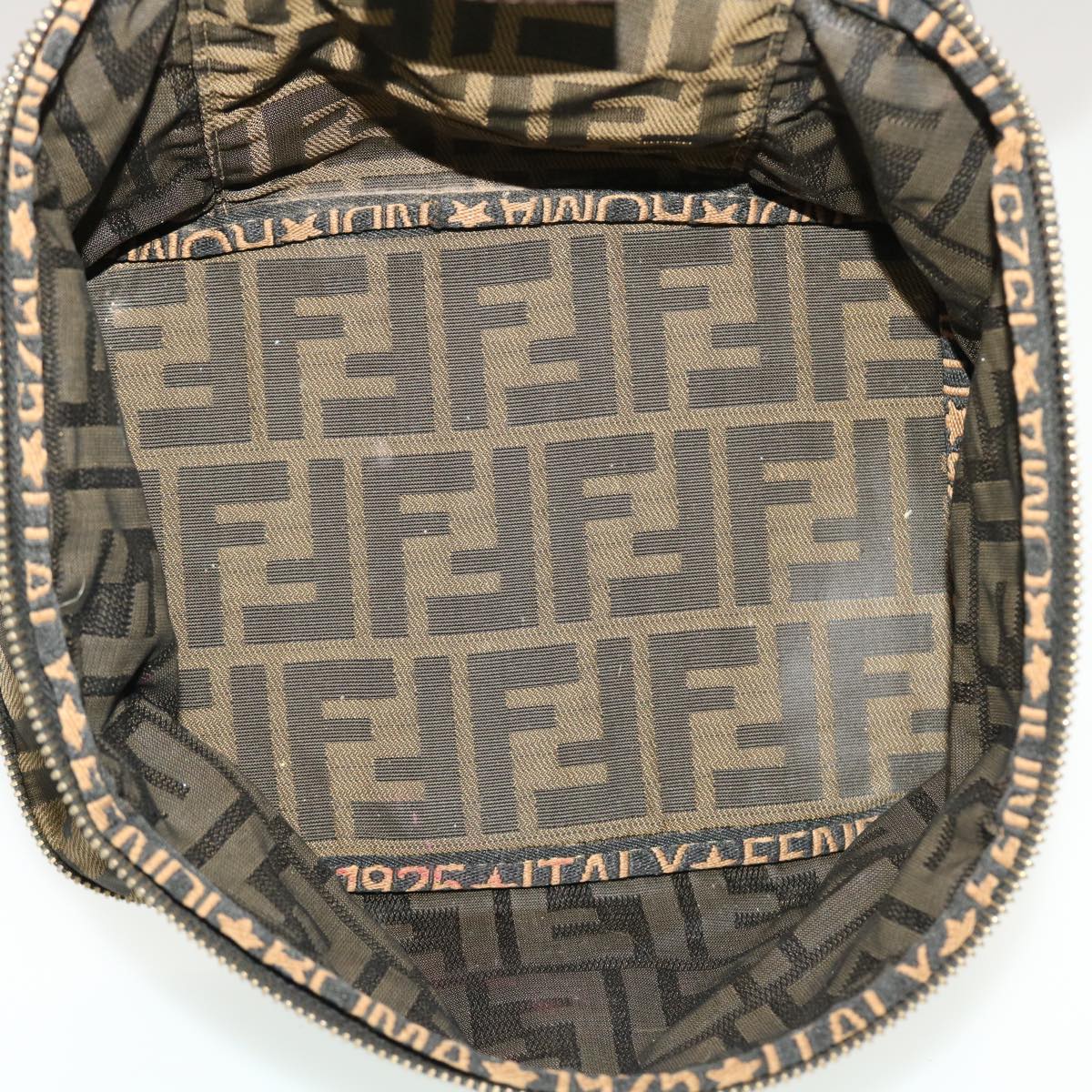 FENDI Zucca Canvas Vanity Cosmetic Pouch Black Brown ar9544B