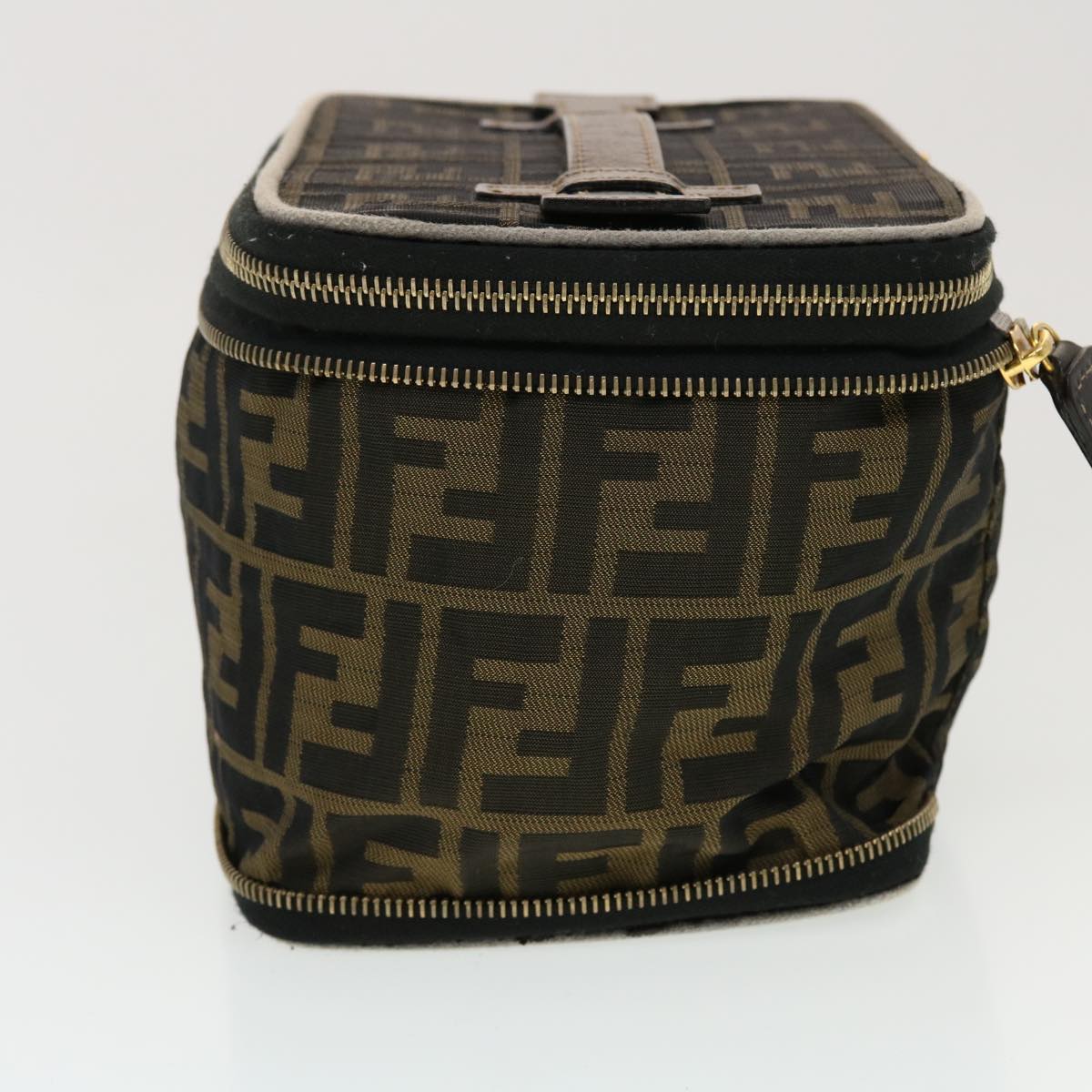FENDI Zucca Canvas Vanity Cosmetic Pouch Black Brown ar9544B