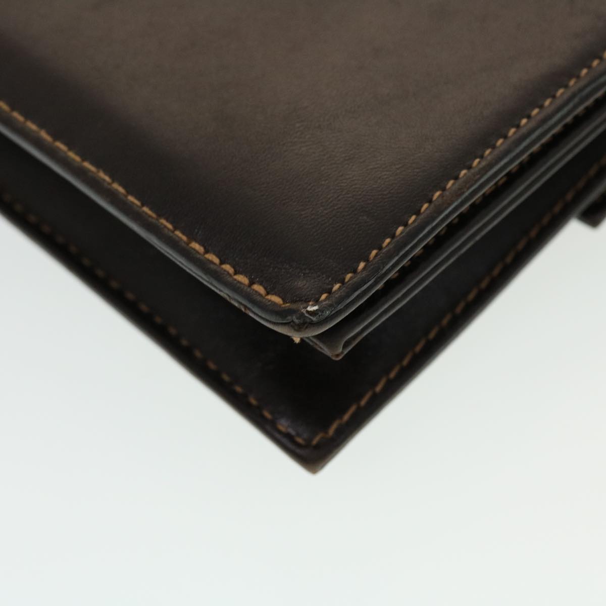 FENDI Shoulder Bag Leather Brown ar9569