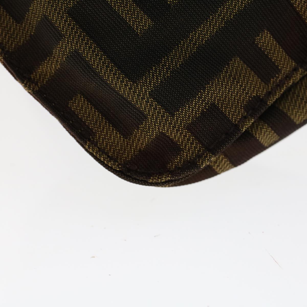 FENDI Zucca Canvas Shoulder Bag Black Brown ar9736