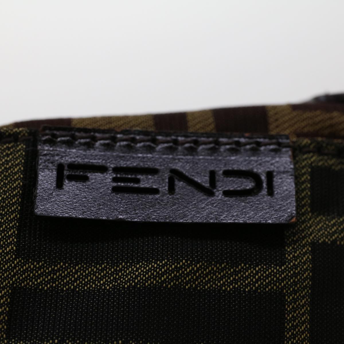 FENDI Zucca Canvas Shoulder Bag Black Brown ar9736