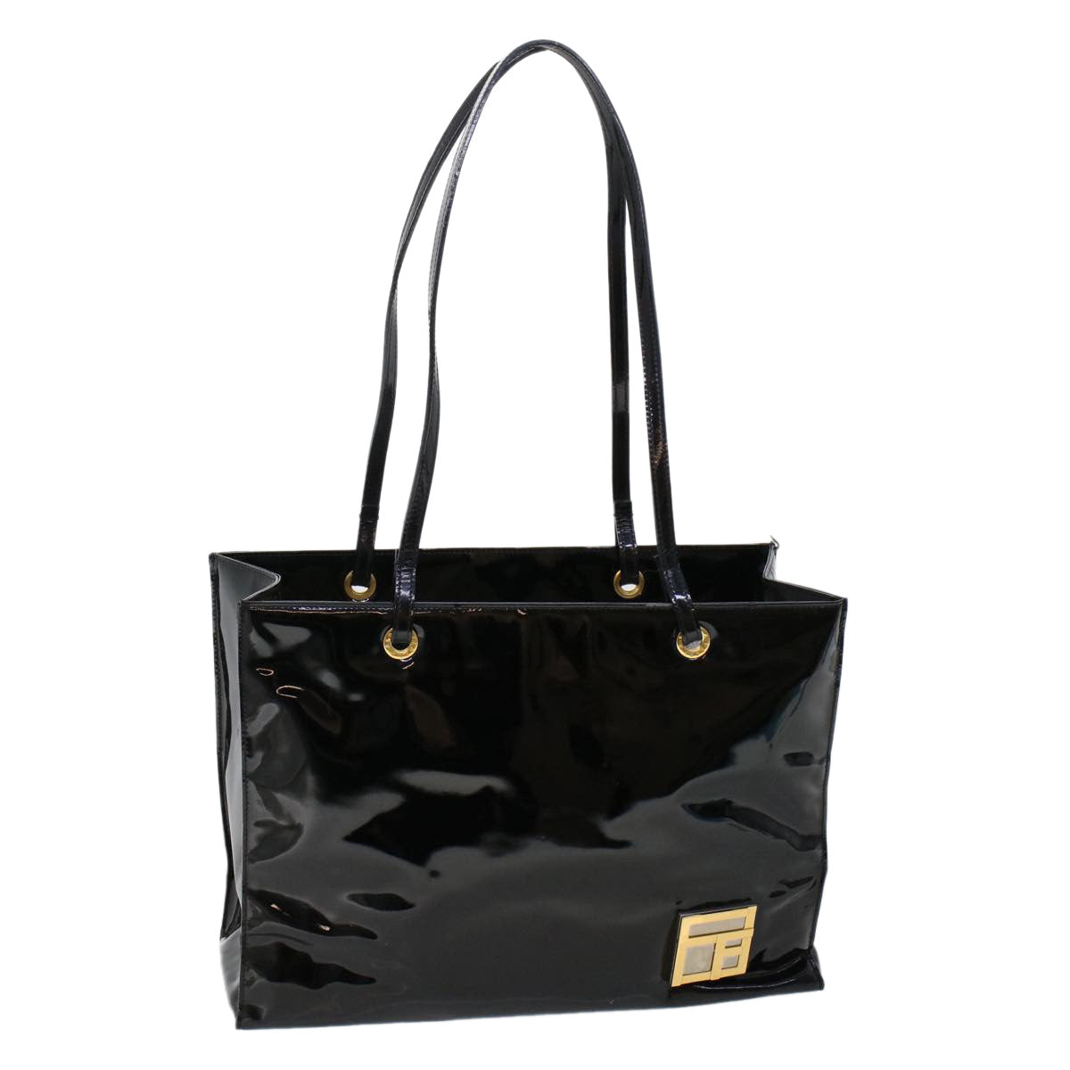 FENDI Shoulder Bag Patent leather Black ar9850