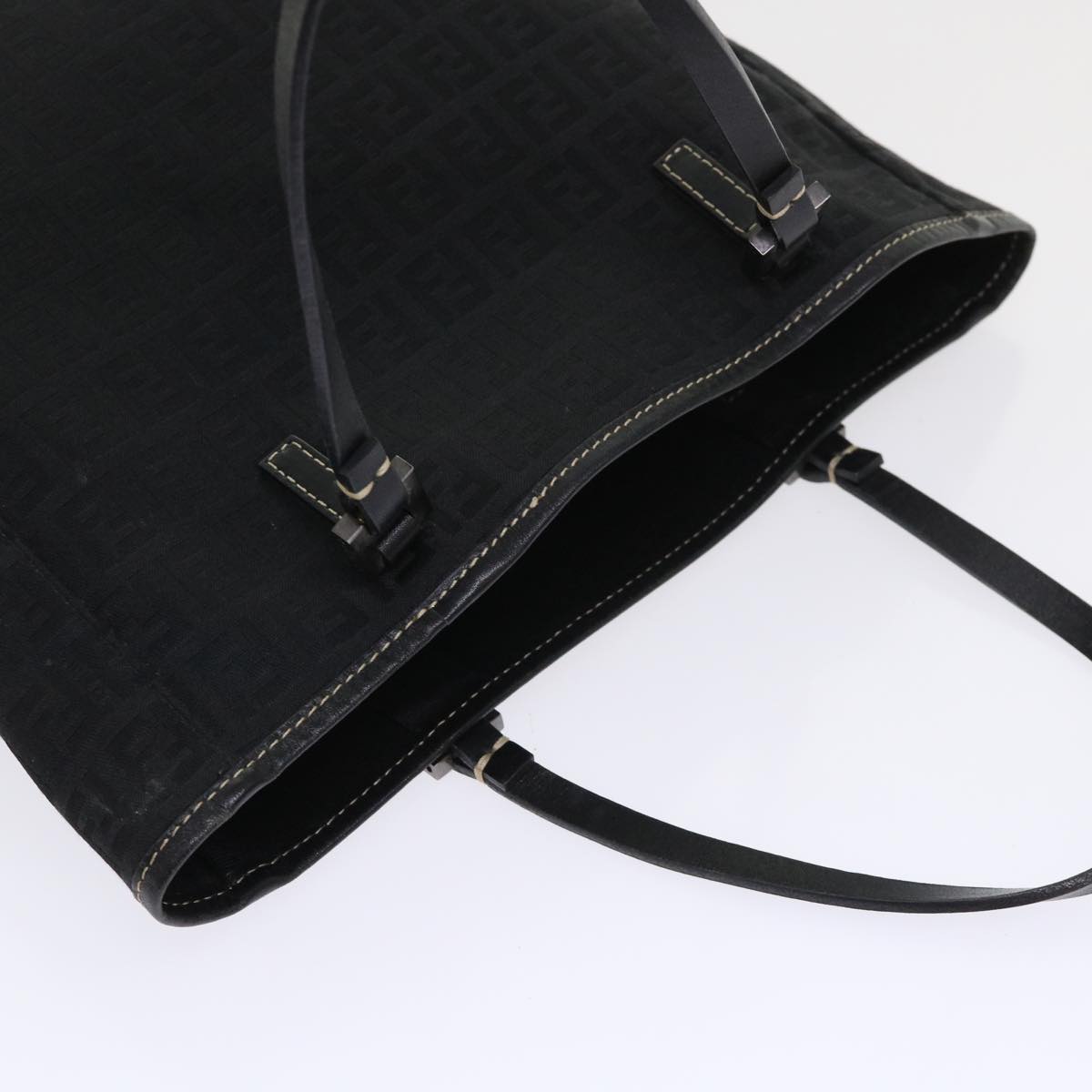 FENDI Zucchino Canvas Tote Bag Black ar9954