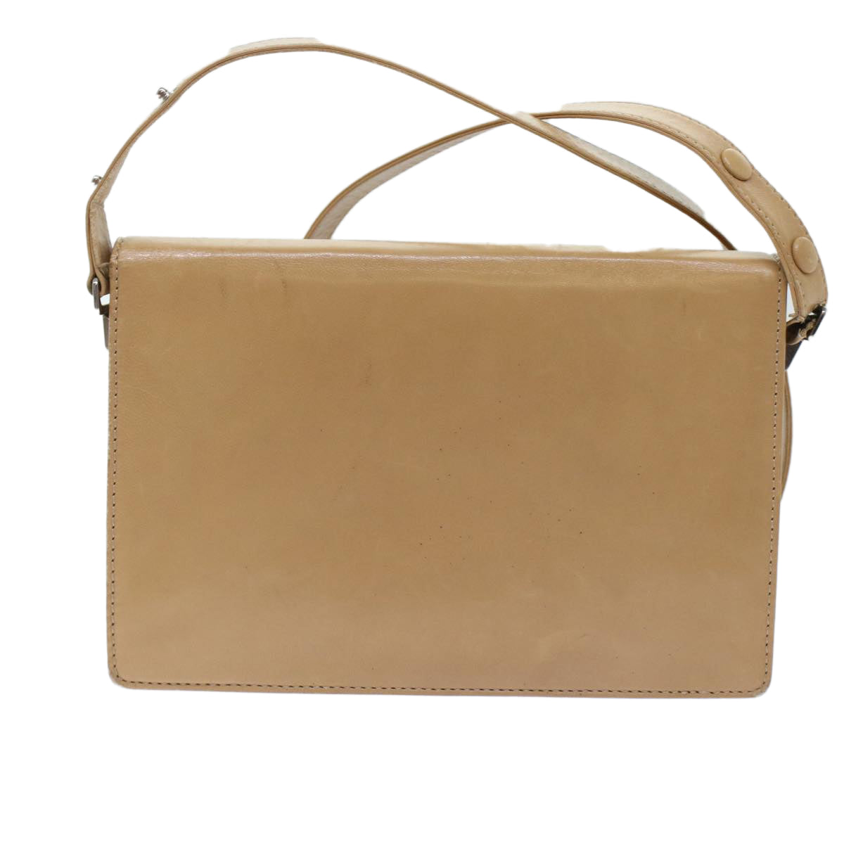 FENDI Shoulder Bag Leather Beige ar9994